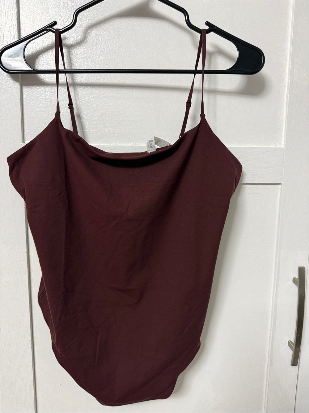 Athleta Burgundy Spaghetti-Strap Scoop Bodysuit